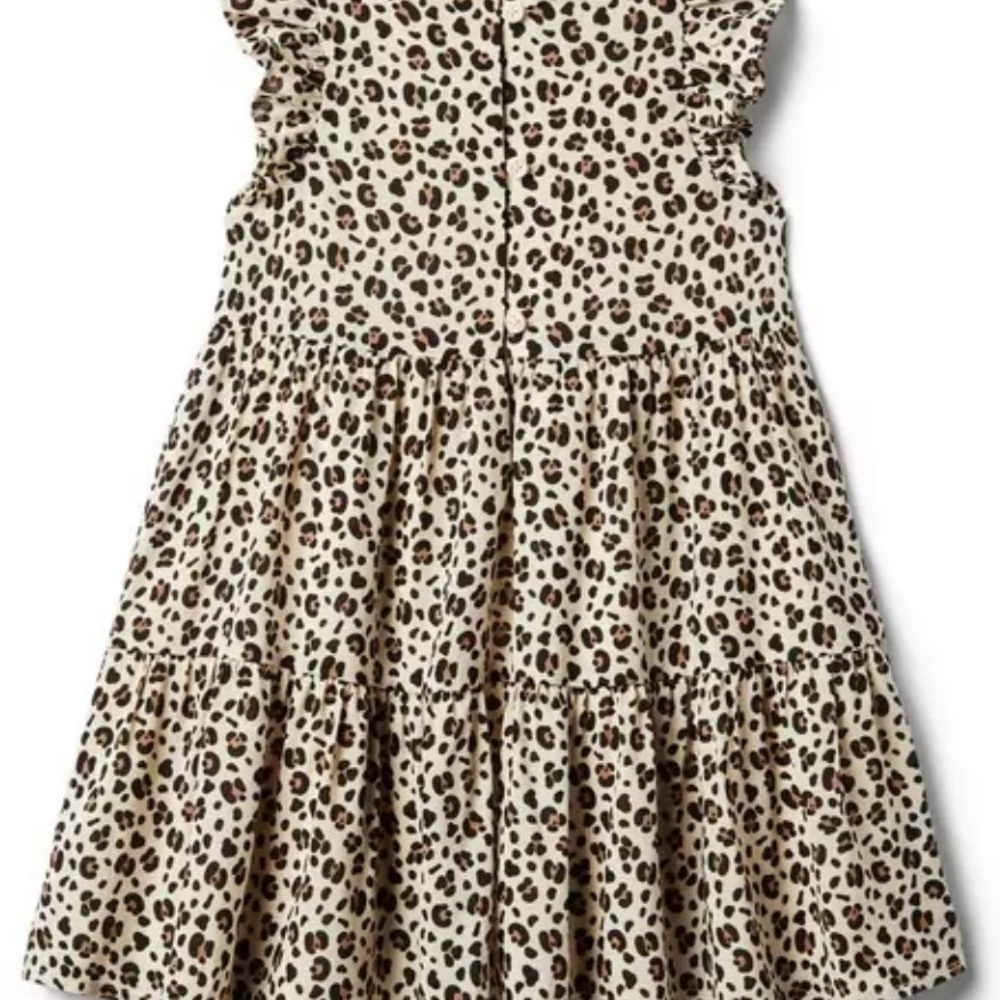 Janie & Jack Leopard Ruffle Dress Size 5 - Picture 2 of 5